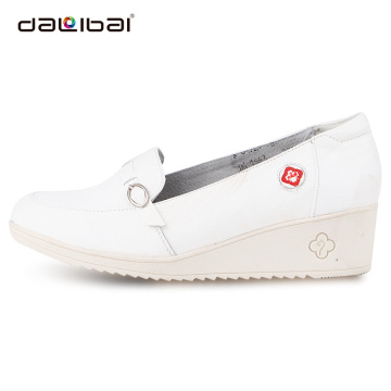 white leather wholesale nurse shoes fashion wedge heel nurse medical shoes